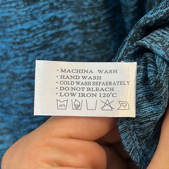 NWT Vindery Womens Blue Space-Dye Stretch Racerback Tank Top L LARGE - Picture 3 of 4